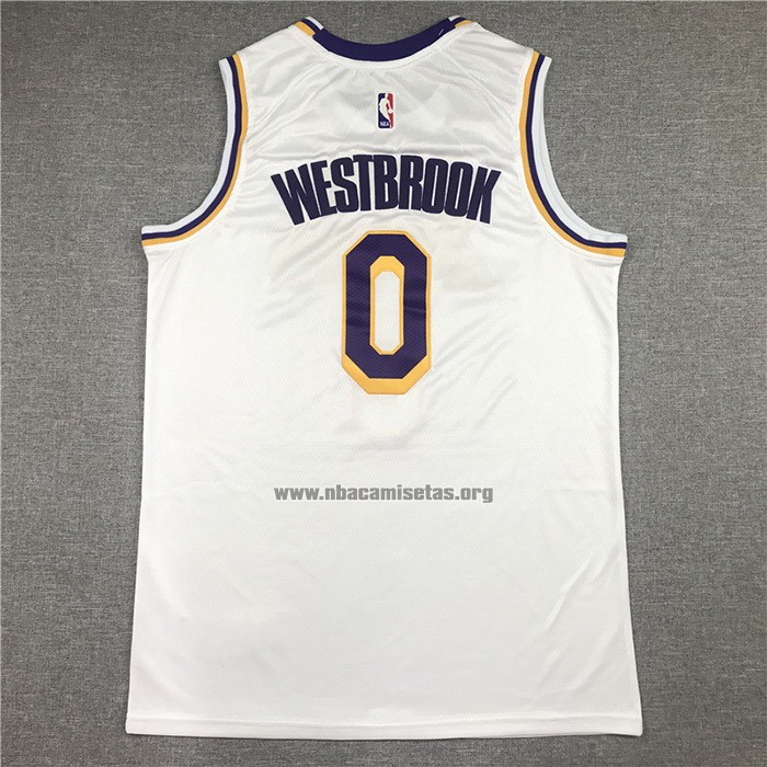 Camiseta Los Angeles Lakers Russell Westbrook NO 0 Association 2021 Blanco